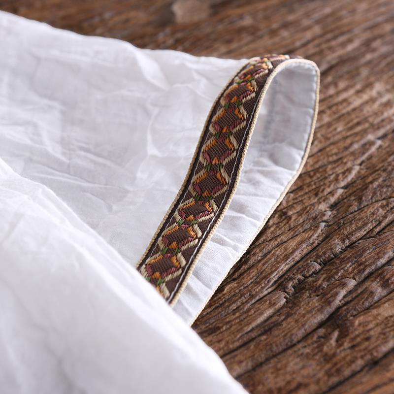 Áo Thun cotton Lanh Ngắn Tay Dáng Rộng Cỡ Lớn Cài Nút Đĩa Phong Cách Trung Hoa retro Cho Nam