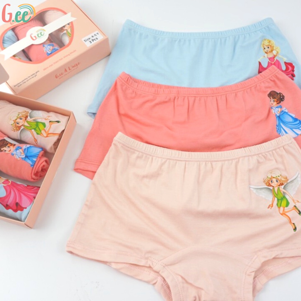 Set 3 chip đùi sợi tre cho bé gái, thoáng mát dễ chịu bé mặc rất thích