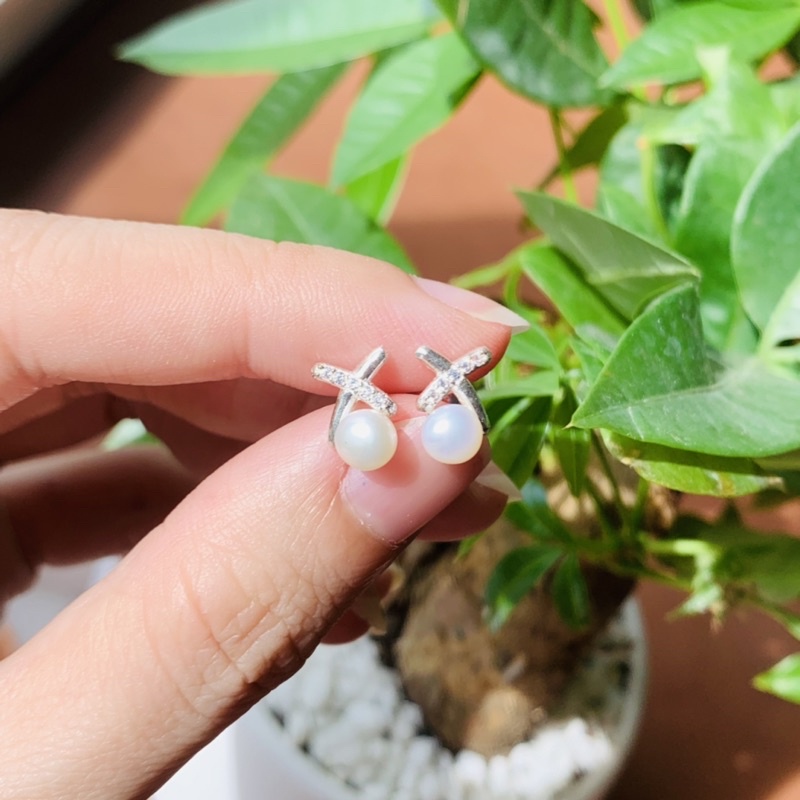 37. Bông tai bạc 925 kiểu Hoa/Caro | Độc lạ | Vintage Necklace|| Si Nhật | Japan | 2HAND | trang sức nhật bản