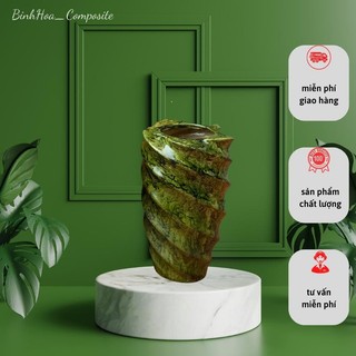 Bình hoa xoắn115 composite mã bh115, lọ cắm hoa cao cấp, bình trang trí