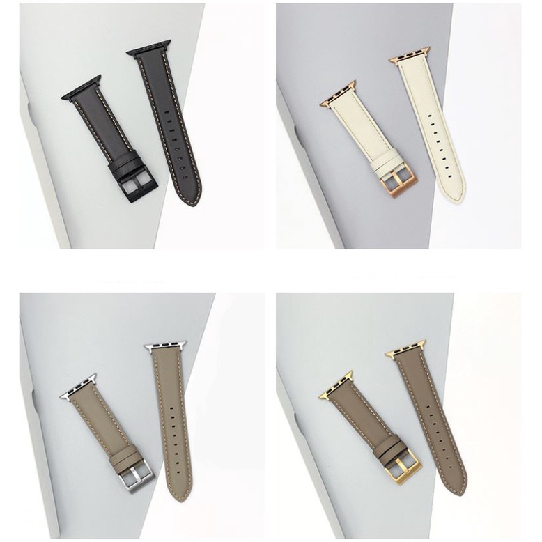 Dây da cao cấp cho Apple watch series 7 6 5 3 4 2 SE Dây đeo iwatch 44MM 40MM 42MM 38MM 41MM 45MM