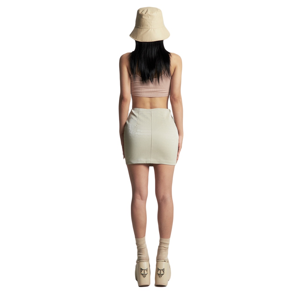 Váy nữ Bad Habits FAUX Leather Mini Skirt - White - Local Brand Chính Hãng