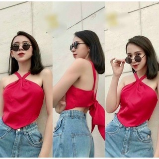 Áo Yếm Cột Nơ Phi Hàng Có Mút Ngực lyie
