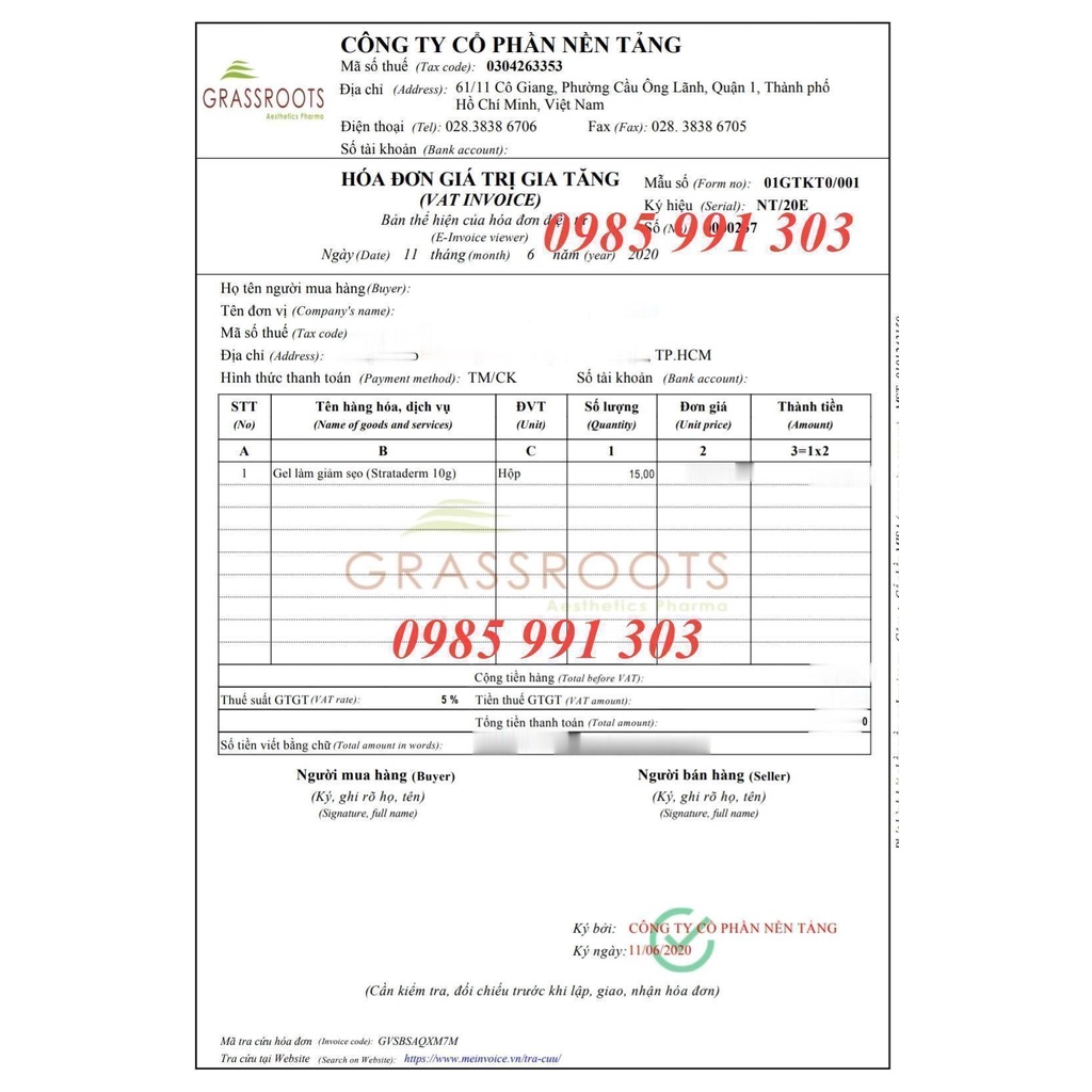 Strataderm – Gel Hỗ Trợ Giảm Sẹo - 5g 10g 20g - Đảm Bảo Chính Hãng - Có Hóa đơn Chứng Từ đầy đủ