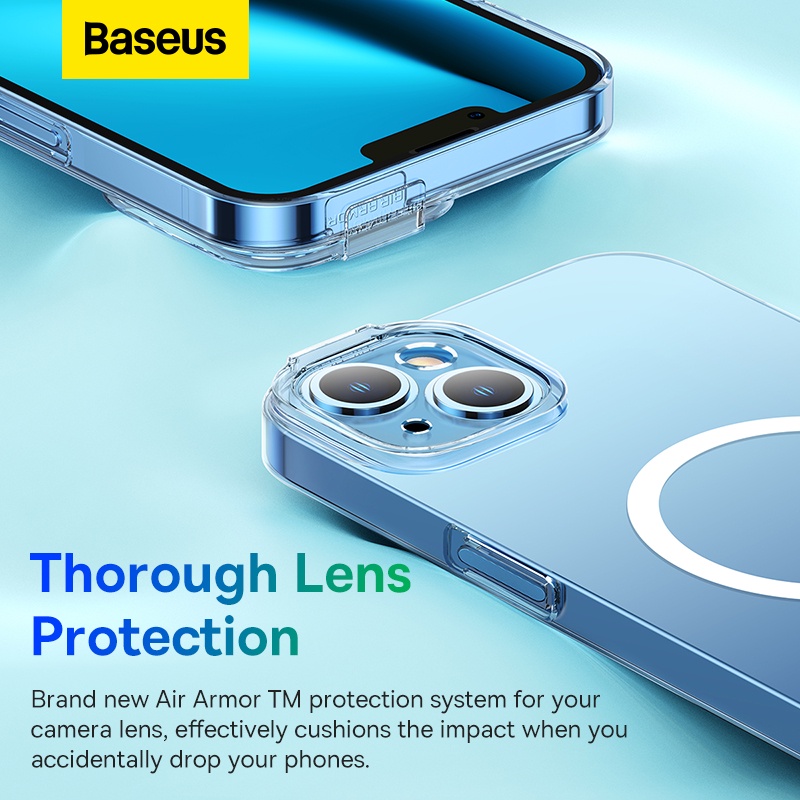 Ốp điện thoại BASEUS trong suốt hít nam châm không dây thích hợp cho iPhone 14 Pro 14 Pro Max