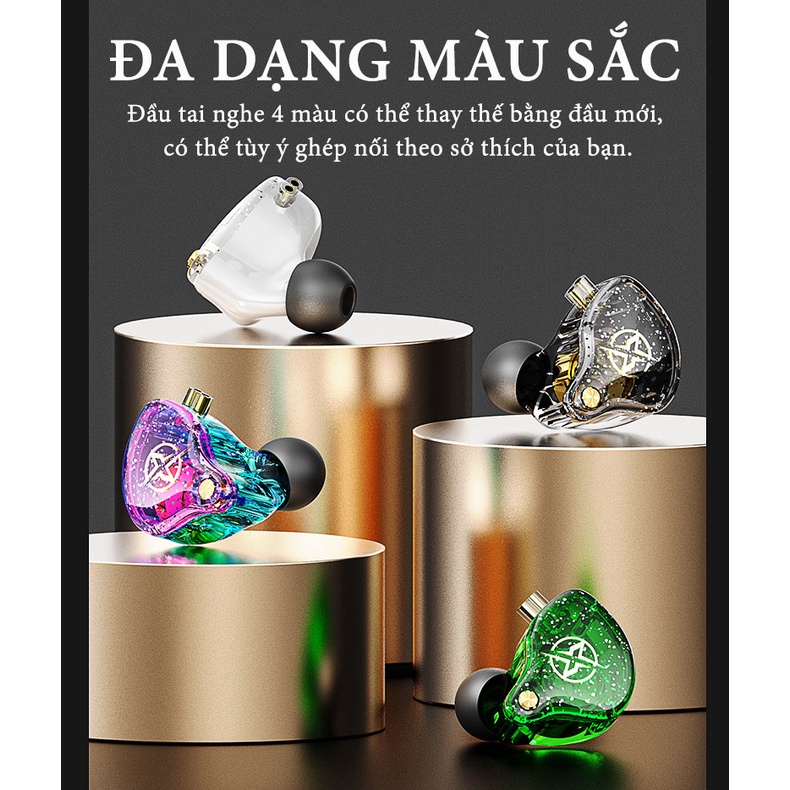 Tai Nghe Có Dây X2 Pro Tai Nghe Nhét Tai Âm Thanh HiFi Cực Bass Chống Ồn Kèm Mic Có Thể Tháo Rời Jack Cắm 3.5mm