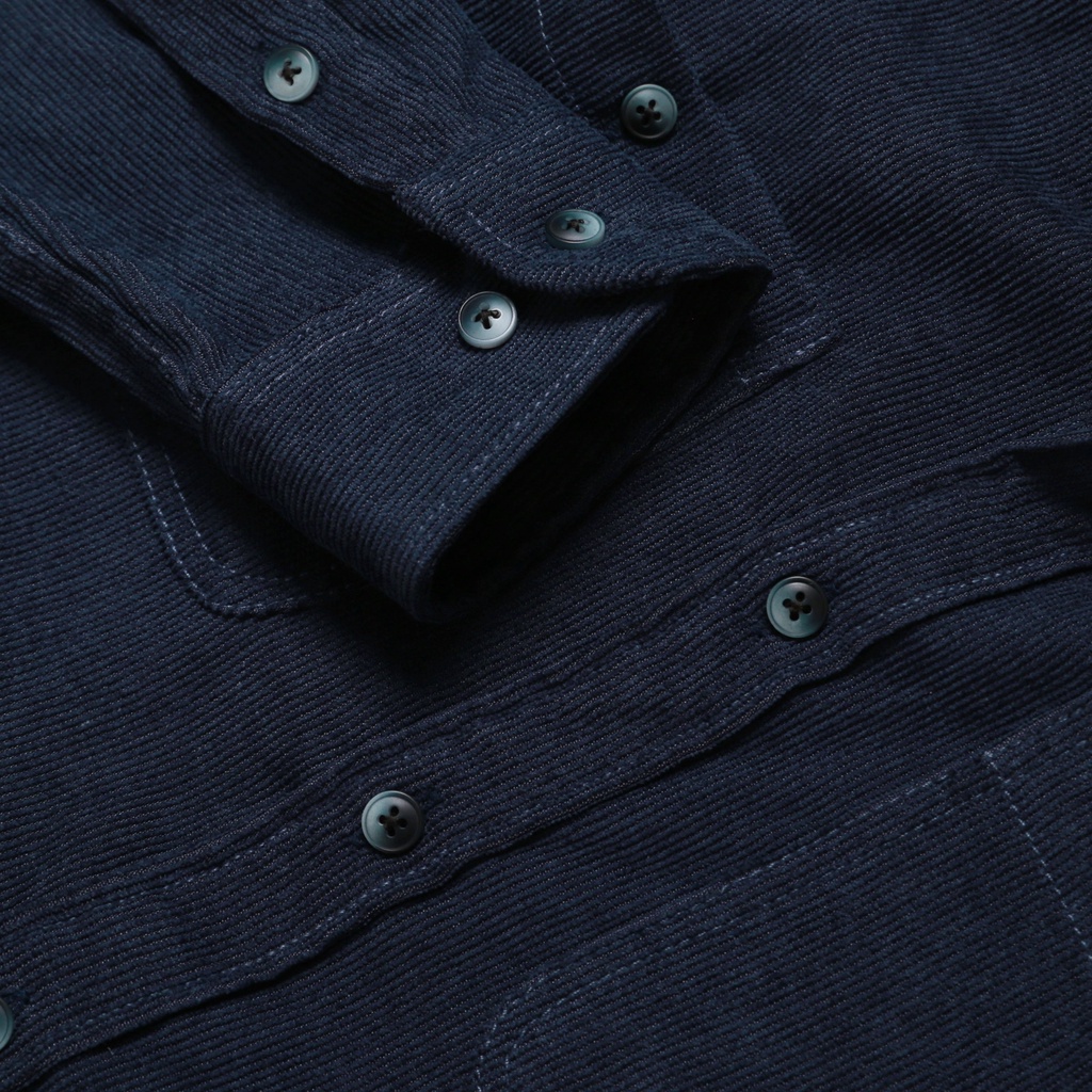 Áo Sơ Mi Nam Ceffylo Chất Liệu Nhung Tăm Màu Xanh Xanh Navy Form Slimfit Giữ Form Tốt Thoáng Mát Co Giãn Thời Trang Nam