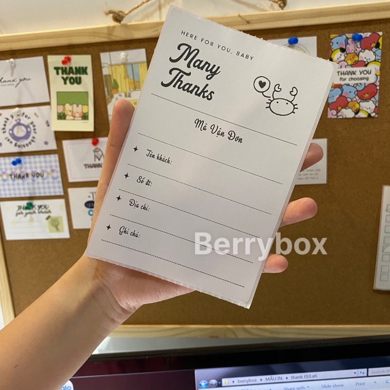 Berry | Set 50 tem nhãn dán CC, sticker niêm phong có keo dán túi giấy, thùng carton, gói hàng