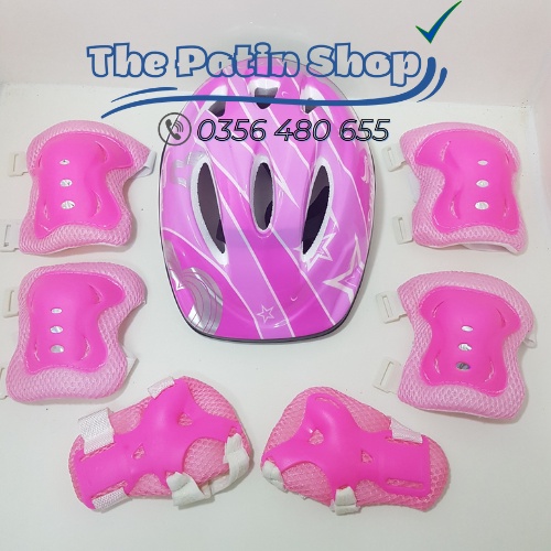 Bộ đồ bảo hộ chân tay mũ cho bé trượt patin, scooter hàng đẹp giá rẻ, bộ phụ kiện bảo hộ patin đủ màu