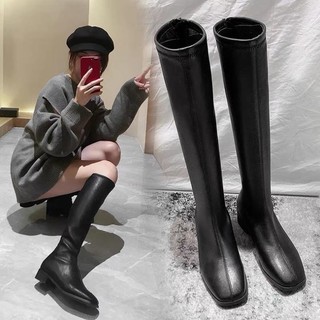 Giày Bốt Đùi Khoá Sau Đế 3 Phân Hót Hit