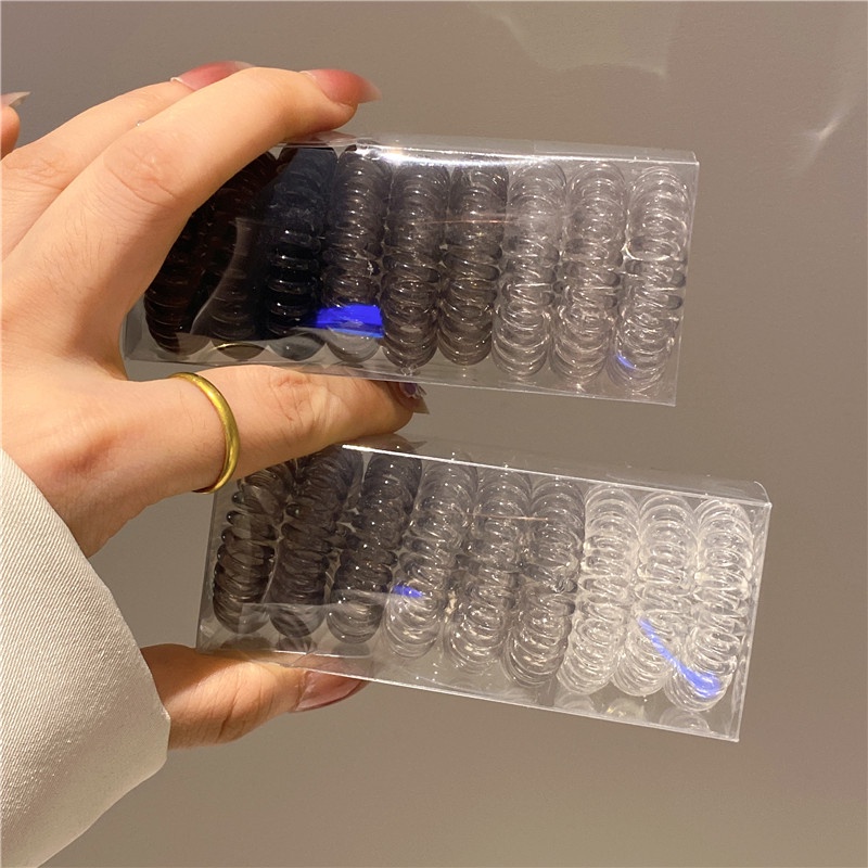 Set 9 Dây Buộc Tóc Cao Su Co Giãn Không Đường May Đơn Giản Cho Nữ