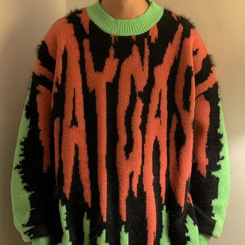 ✦ AFFLIGE ✦Áo Sweater Cổ Tròn Dáng Rộng Thoải Mái Thời Trang Cho Nam