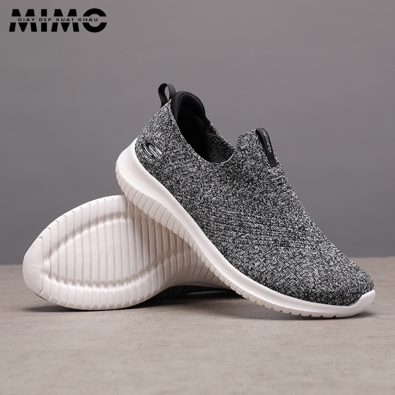Giày Skechers mũi tên ghi đậm cho nữ, giày đi bộ, tập yoga êm nhẹ, thoáng khí, thiết kế thời trang
