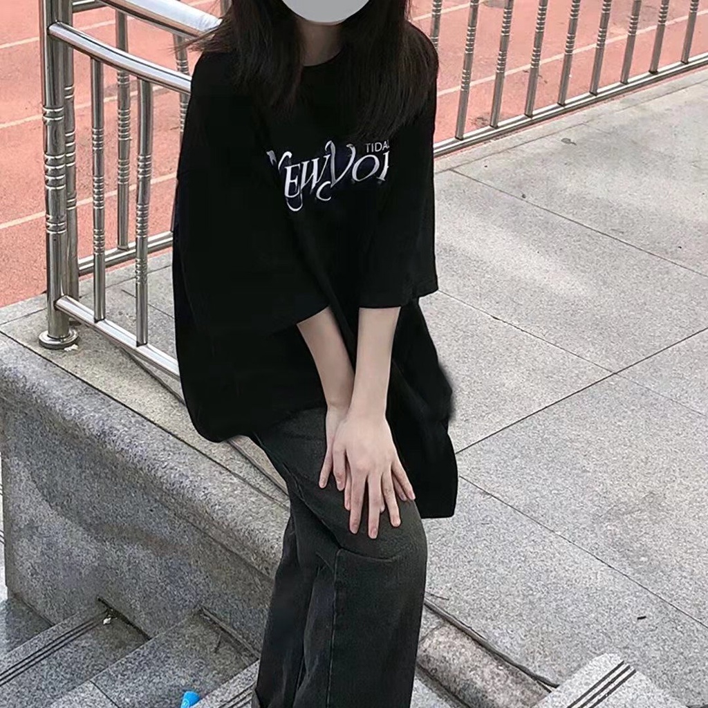 NRVP Áo Thun Unisex Mùa Hè Dáng Suông Tay Cộc Phong Cách Hàn Quốc Cho Nam Nữ
