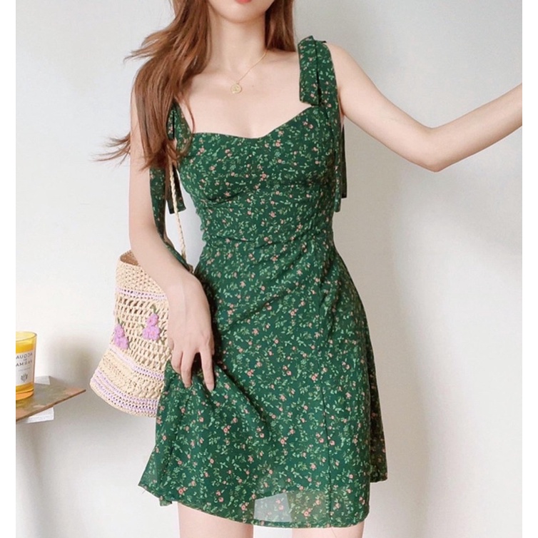 Order 15 ngày- Đầm hoa thắt dây bảng to