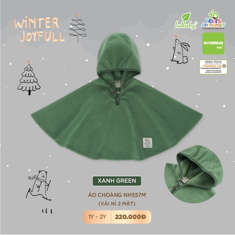 {Nhùn nhùn}Áo choàng nỉ Lullaby size 1y-2y