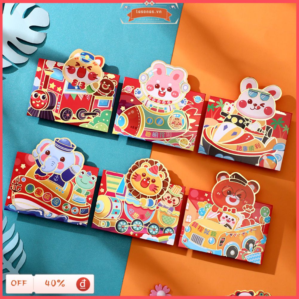 Cá Tuyết 6 Cái/gói 2023 Lễ Hội Mùa Xuân Ốp Lưng Đỏ Cny Sáng Tạo Thỏ Hoạt Hình Đỏ Gói Tin Mới Năm Tiền Gói Tin Angpao/hongbao
