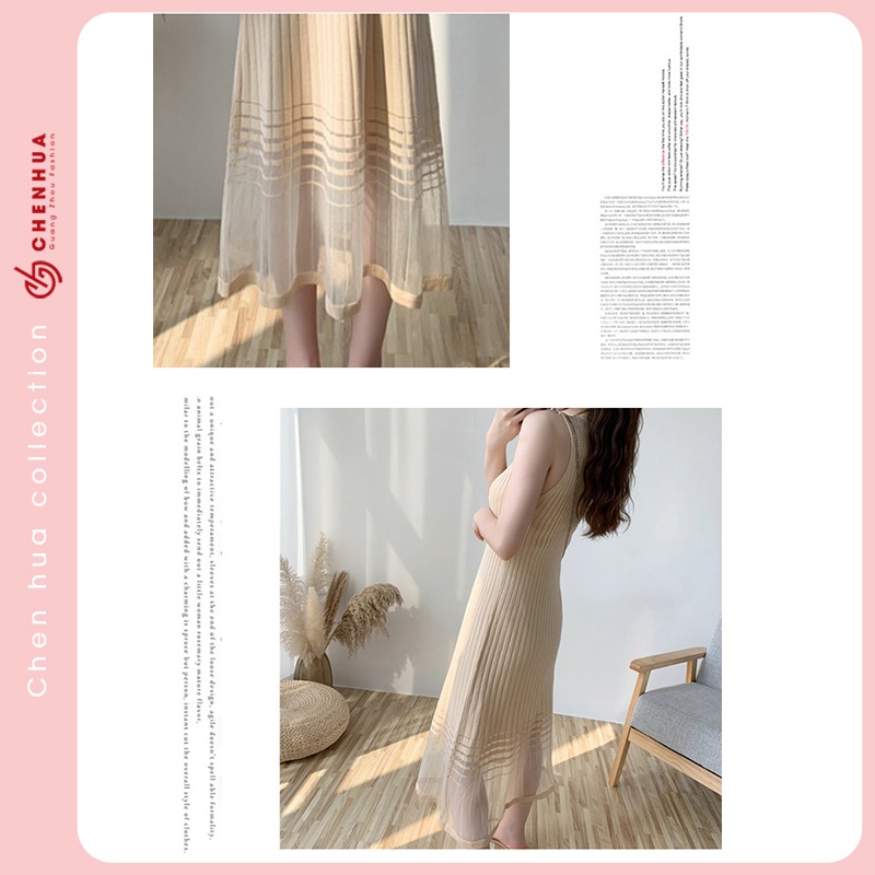 Váy len nữ ChenHua dáng dài chất len bẹt dày dặn đẹp VT18