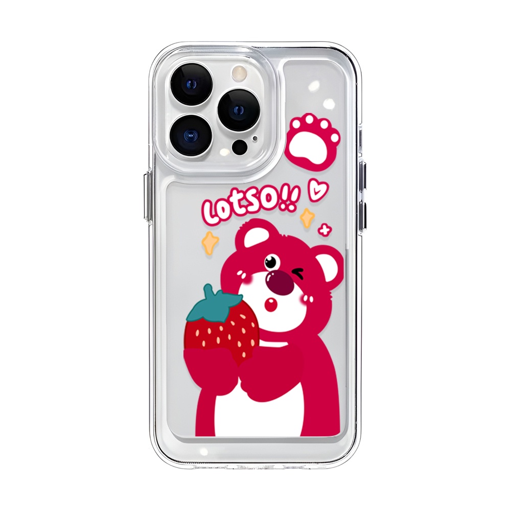 Ốp Điện Thoại Trong Suốt In Hình Gấu Dâu Tây Cho iphone 14 Pro Max 14 Plus 13 11 12 7Plus X XR XS Max 8 7