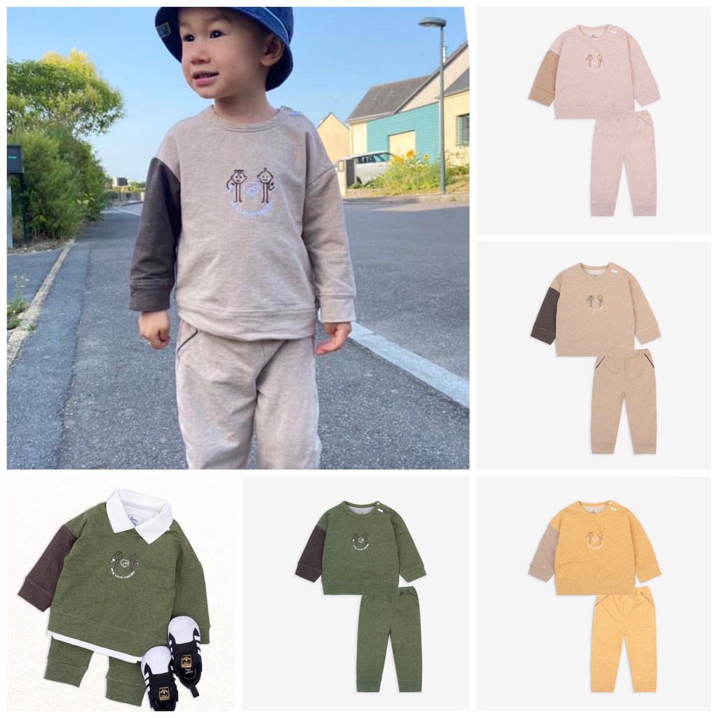 Bộ cài vai dài tay Bubaby Dày Dặn Ấm Áp