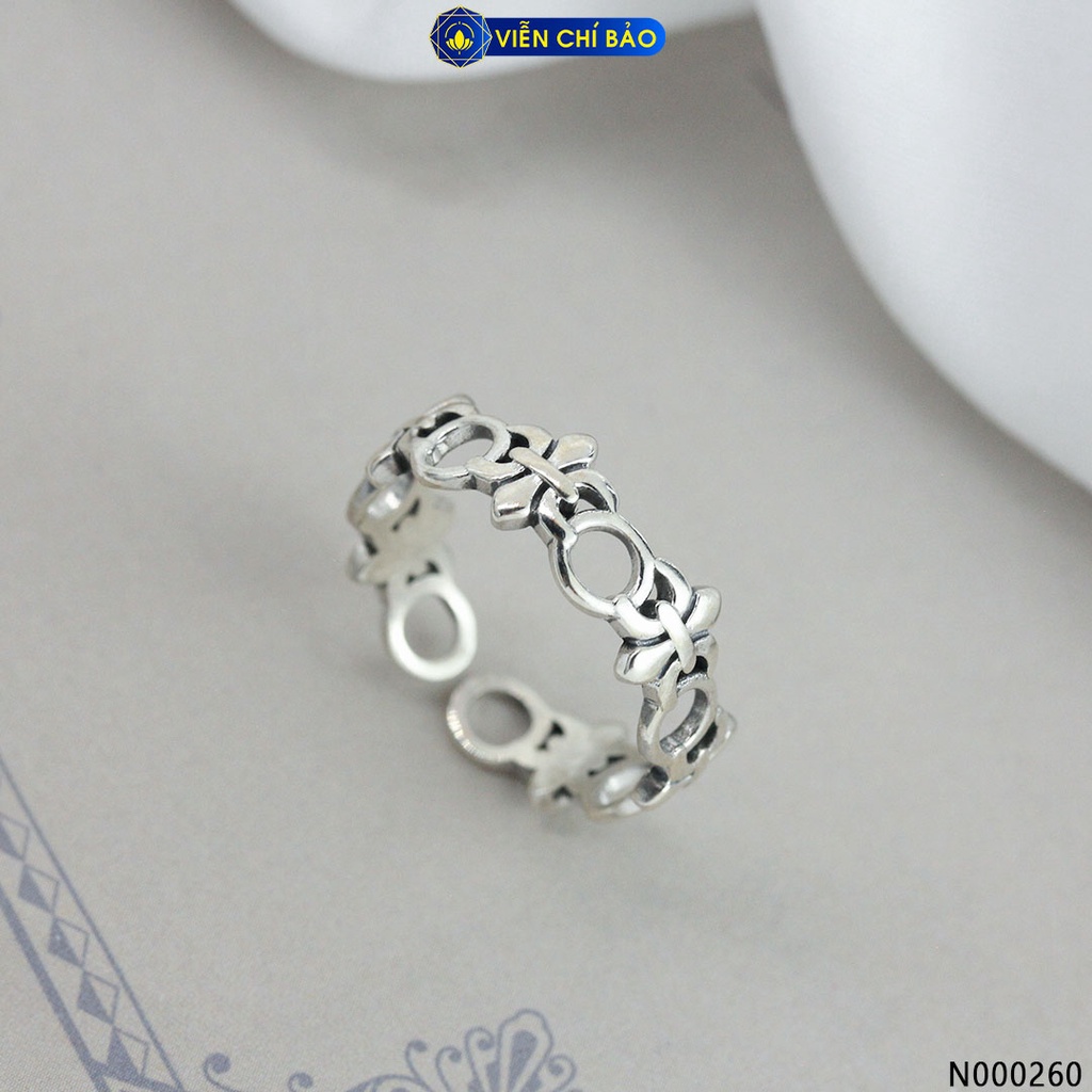 Nhẫn bac nữ hoa Iris NEW chất liệu bạc 925 thời trang phụ kiện trang sức Viễn Chí Bảo N000260