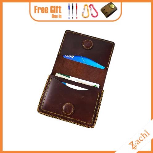 Ví mini đựng thẻ ATM, giấy tờ xe, namecard Zachi Da Bò Thật Hàng Đẹp Cao Cấp Màu Nâu MN1526 !