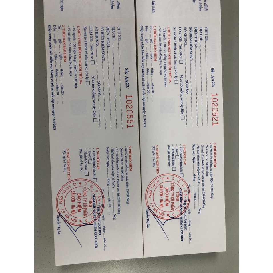 ComBo 3 năm Giấy BH bắt buộc Xe Máy ( SIÊU RẺ)