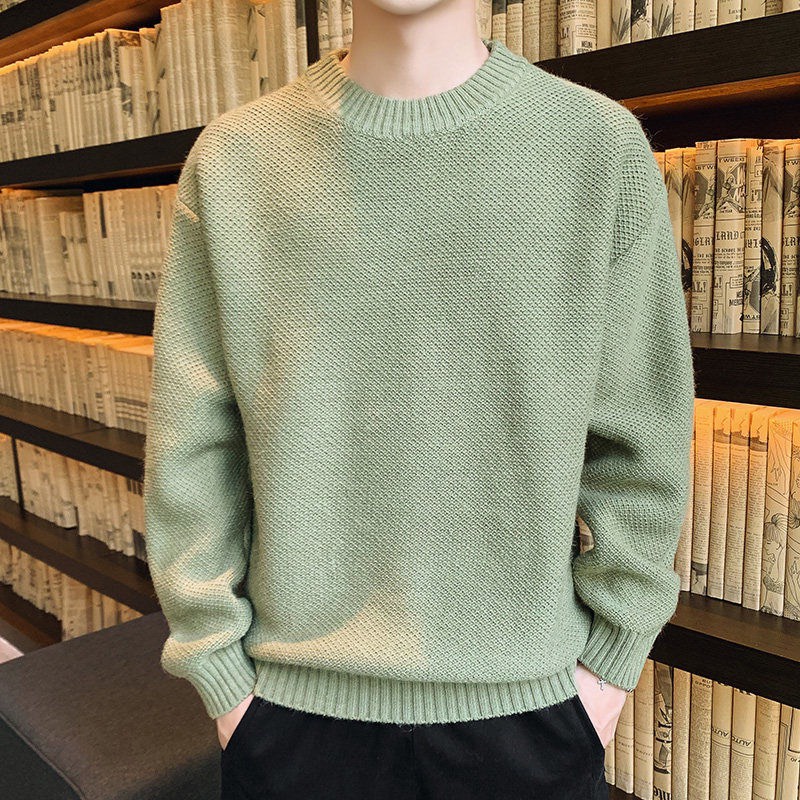 Áo sweater cổ tròn chất len 98WEAR , áo len basic dáng unisex dẽ phối đồ trẻ trung