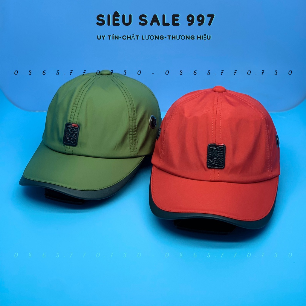 COMBO 2 CÁI NÓN DÙ LOGO DA VIỀN DA MÀU ĐỎ RÊU ĐẸP LẠ CAO CẤP