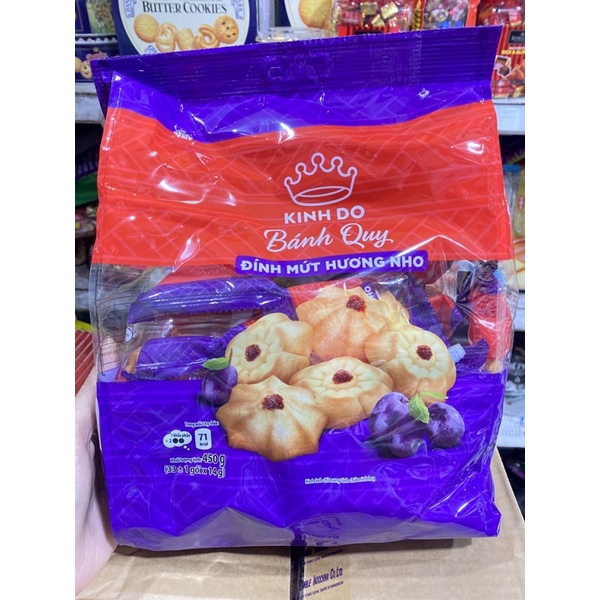 Bánh Quy Bơ Nho Kinh Đô Túi 450g [Mẫu Mới]