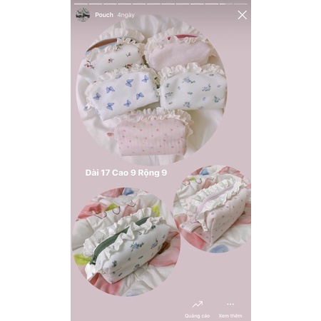 TÚI ĐỰNG ĐỒ MAKEUP - ĐỒ CÁ NHÂN CÓ REN LACE MAKEUP BAG MADE BY 1402.Sew 🪡🪡🪡