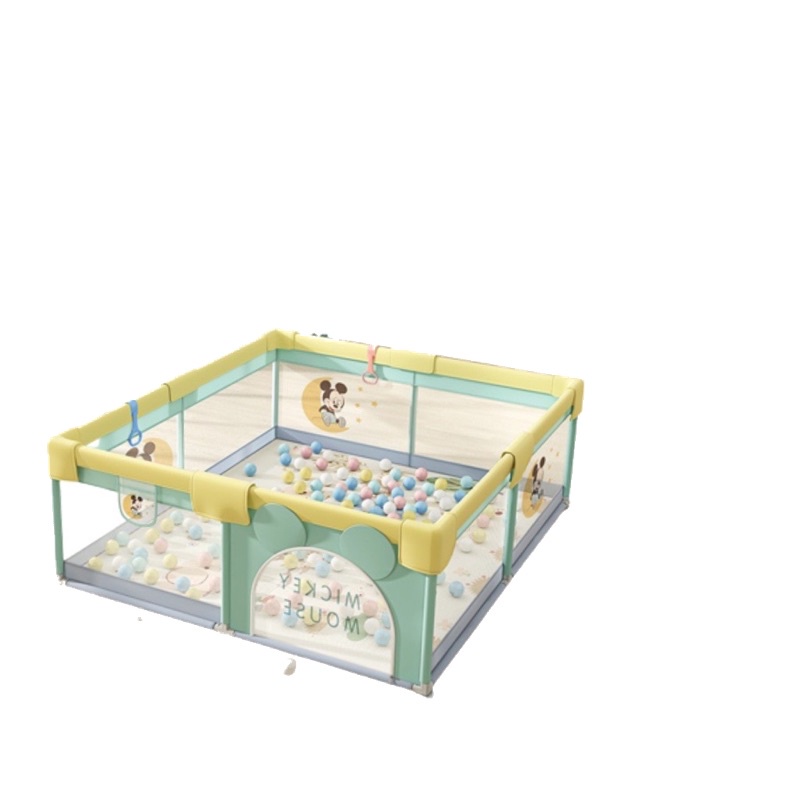 Quây cũi Micky và quây cũi gấu chất vải loại 1 hàng cao cấp Tặng kèm Bóng