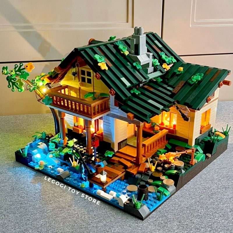 Đồ chơi xếp hình Legogi NHÀ BÊN HỒ Funwhole 1969 mảnh mô hình lắp ráp lắp ghép kiến trúc nhà trang trí phòng