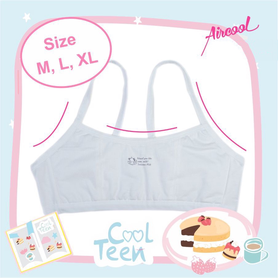 Áo lót bé gái teen Aircool 35-50kg / Bra teen đệm mỏng bé gái cấp 2, cấp 3 / Áo ngực teen không gọng không mút