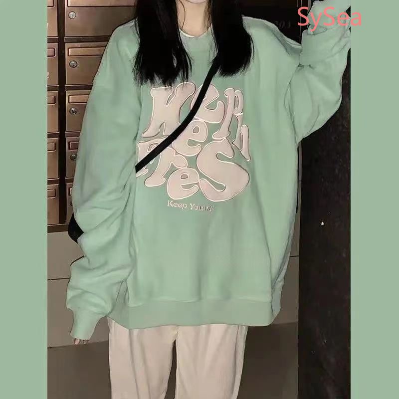 Bộ Áo Sweater In Họa Tiết + Quần Xinh Xắn Theo Phong Cách Mùa Thu Hàn Quốc Dành Cho Nữ