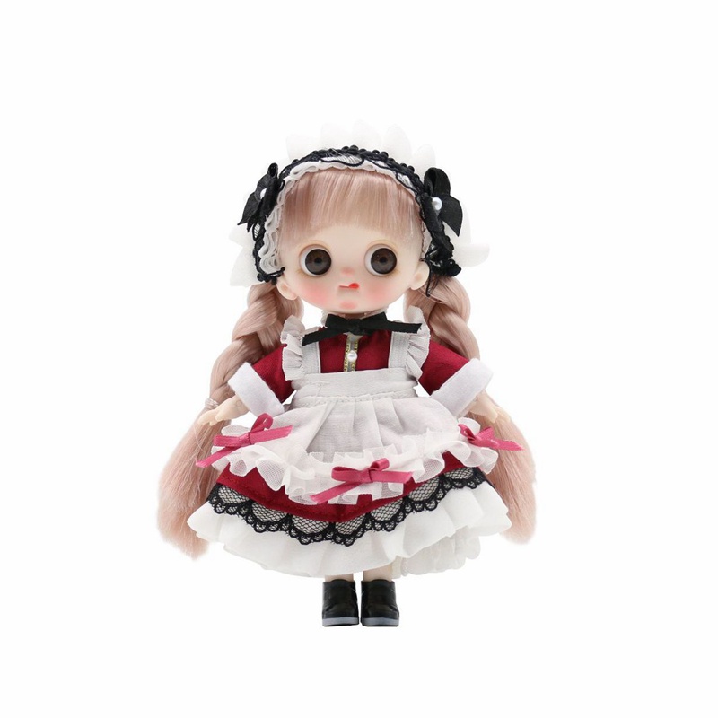 Búp Bê BJD 14cm Tỉ Lệ 1 / 12 Kèm Quần Áo Và Khớp Nối 12 Dễ Thương