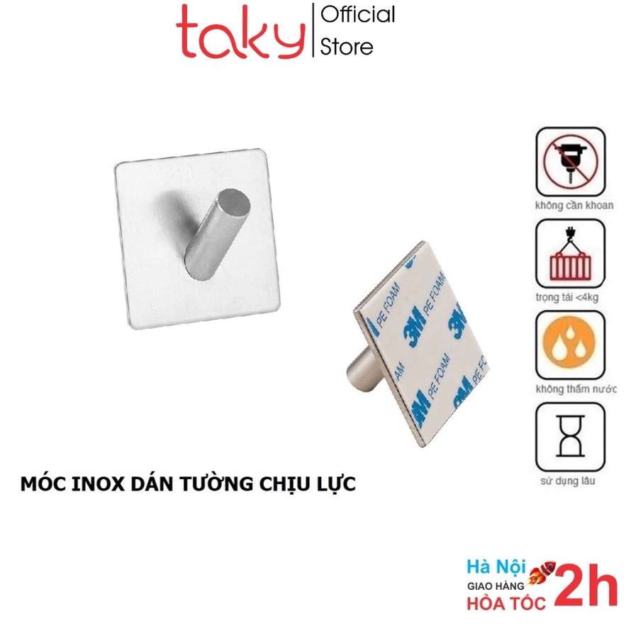 Móc Inox - Taky, Kiểu Gá Chéo, Dán Tường Chịu Lực, Treo Đồ Dùng Cá Nhân Trong Nhà Tắm, Bếp, Chắc Chắn, Tiện Dụng. 2009