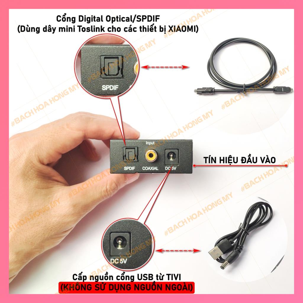 Bộ chuyển đổi âm thanh optical cho SmartTivi ra loa VAudio tiếng to