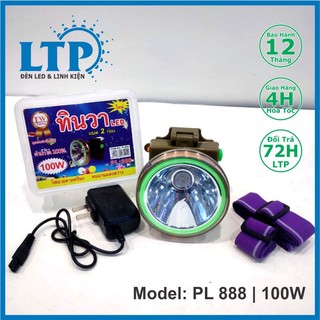 Đèn đội đầu pin sạc siêu sáng 3 chế độ kín nước ánh sáng trắng/vàng 100w - pl 888
