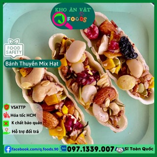 Bánh thuyền siêu hạt óc chó , macca , hạnh nhân , trái cây sấy 250gr hạt dinh dưỡng granola bánh thuyền mix hạt