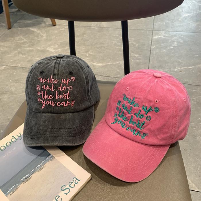 Mũ Lưỡi Trai Cotton Thêu Chữ Thời Trang Cho Nam Nữ