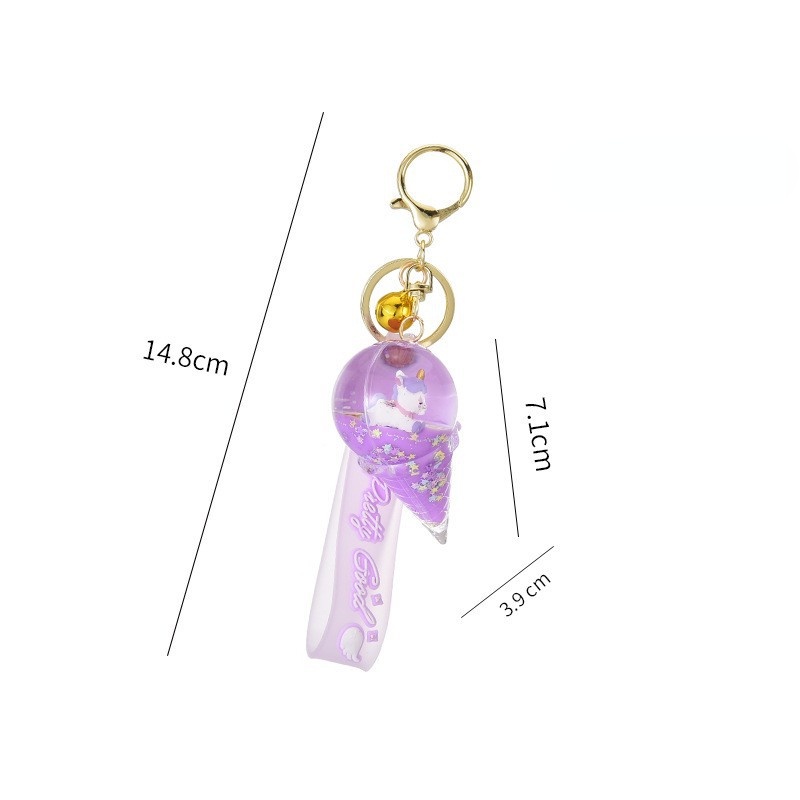 Móc Khóa Hình Kem Kỳ Lân Bằng Acrylic Dễ Thương