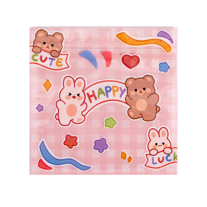 Túi Zip Đựng Bánh Kẹo Hình Mặt Nạ Gấu Dễ Thương Phong Cách Hàn Quốc