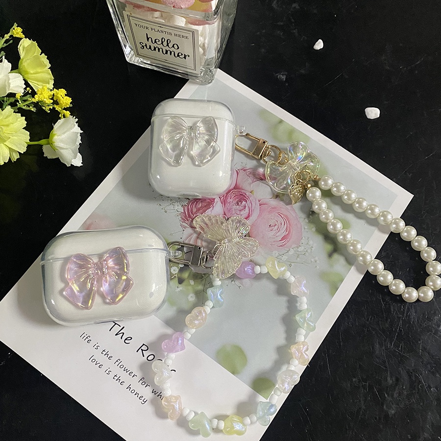 Vỏ bướm đầy màu sắc Cho airpod 2 Vỏ airpod pro 2 Vỏ thứ 3 airpod 4 Vỏ silicon trong suốt Vỏ tai nghe