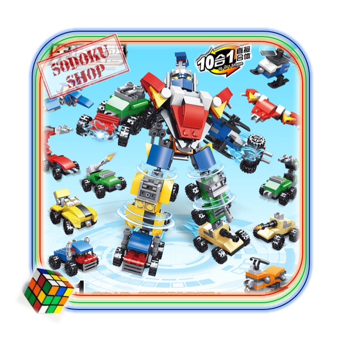 Lego Xếp Hình Robot Transformers, Lego Chiến Binh Cảnh Sát, Bộ Lego 10in1 Mini Cho Bé ( Mẫu Police 318 ) 07035