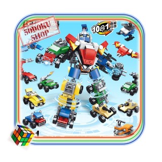 Lego xếp hình robot transformers, lego chiến binh cảnh sát, bộ lego 10in1 mini cho bé 07035