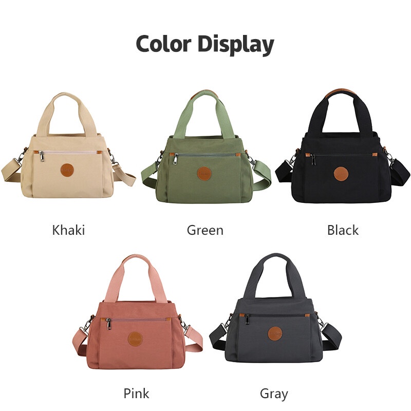 Menas Túi Đeo Vai Bằng Vải canvas nylon Sức Chứa Lớn Thời Trang Dễ Phối Đồ Dành Cho Học Sinh