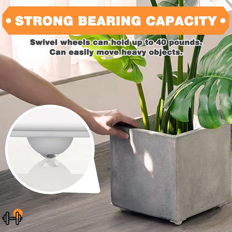 Set 8 Bánh Xe Ròng Rọc Mini Tự Dính Xoay 360 Độ