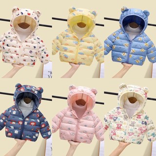 Áo phao Quảng Châu siêu nhẹ tai gấu nhiều hoạt tiết cho bé trai bé gái