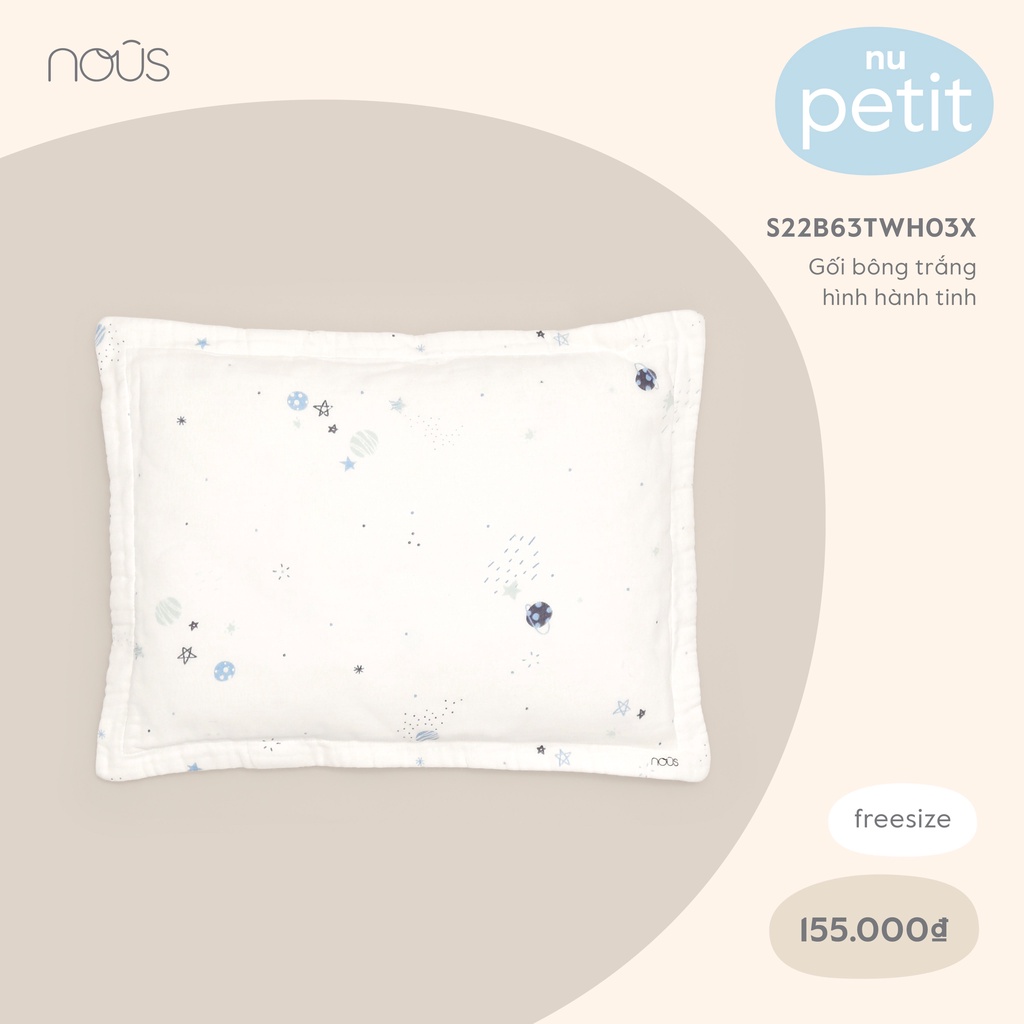 Gối bông sơ sinh Nous mềm mát, thấm hút, chống ngạt đủ màu - BIPBIPSTORE - NOUS BÌNH DƯƠNG